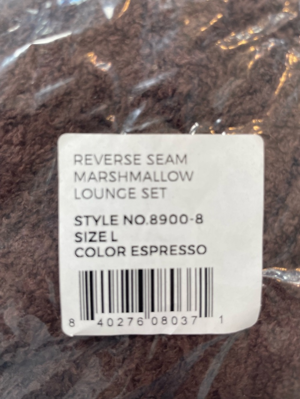 Softies Reverse Seam Marshmallow Lounge Set Espresso 2-PIECE Wmn’s Sz Large NWT - Picture 6 of 6